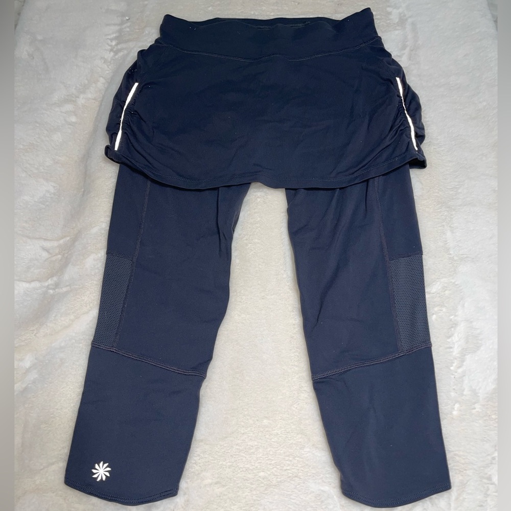 Athleta 2 in 1 capri skort leggings blue purple